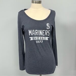 NWT Seattle Mariners Long Sleeve Baby Doll T-shirt Womens XL MLB Apparel *Flaw
